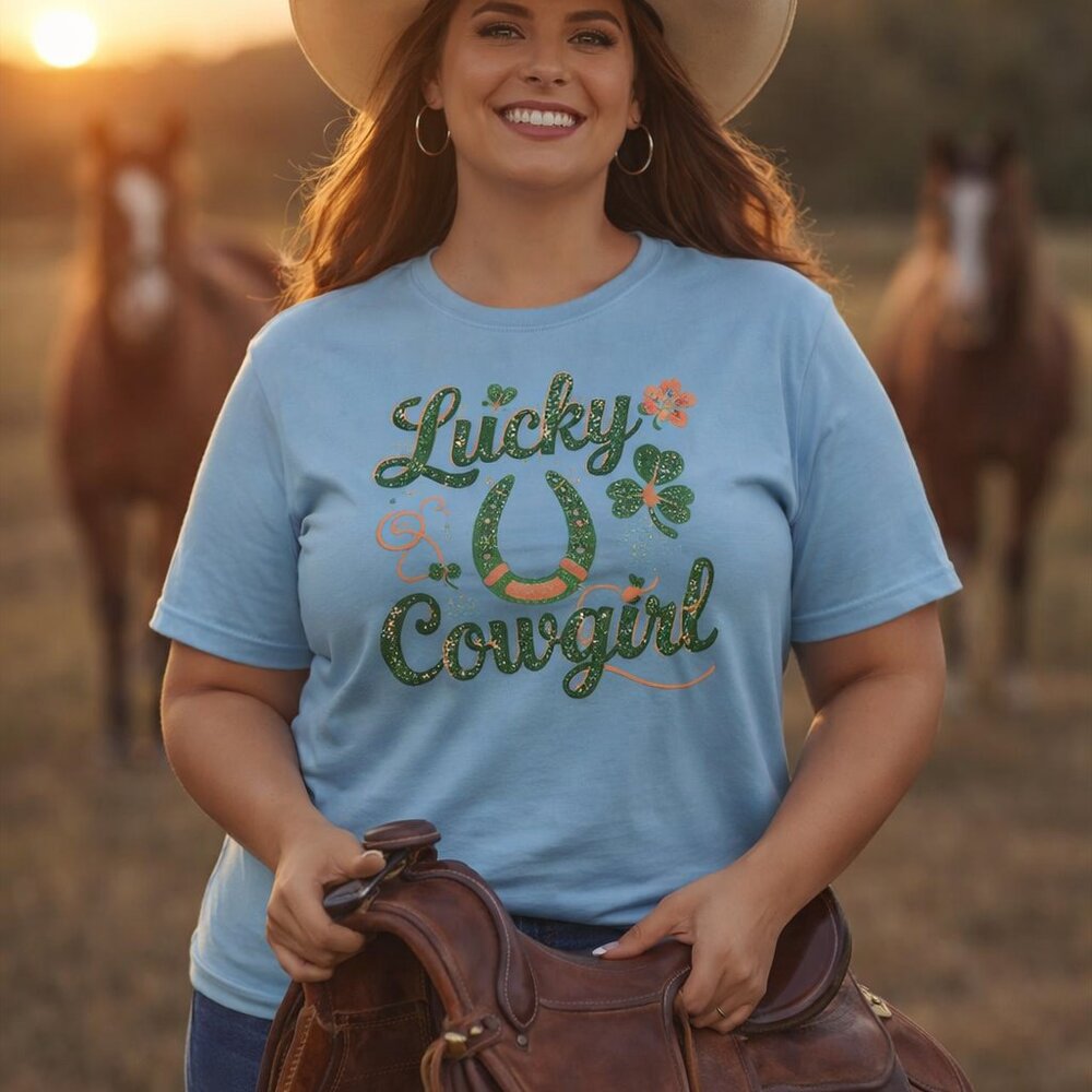 Lucky Cowgirl Western Graphic Tee – Women’s Country Rodeo Boutique Shirt - Picture 6 of 11